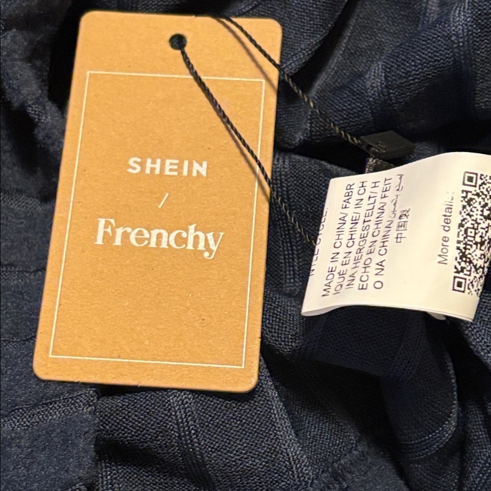 SHEIN Frenchy Blue Large Ribbed knit mock neck pullover Sweater - Picture 6 of 13